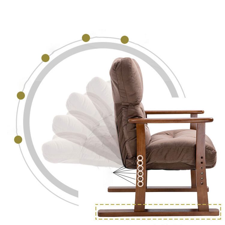 Modern Wood Frame Standard Recliner Solid Color Recliner Chair