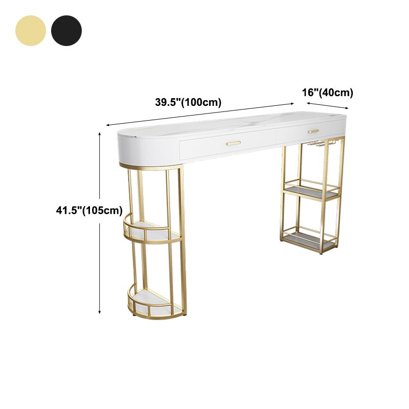 Living Room Pub Bar Table Contemporary Sled Storage Counter Wine Table