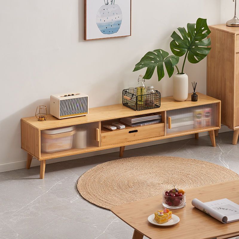 Scandinavian TV Stand Console Wooden Media Console TV Stand with Legs