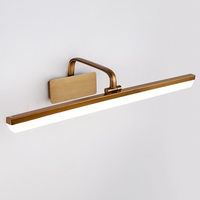 Cabeza ajustable Metal Baño de baño Luz de tocador Minimalismo moderno Luces de tocador de acrílico LED lineal