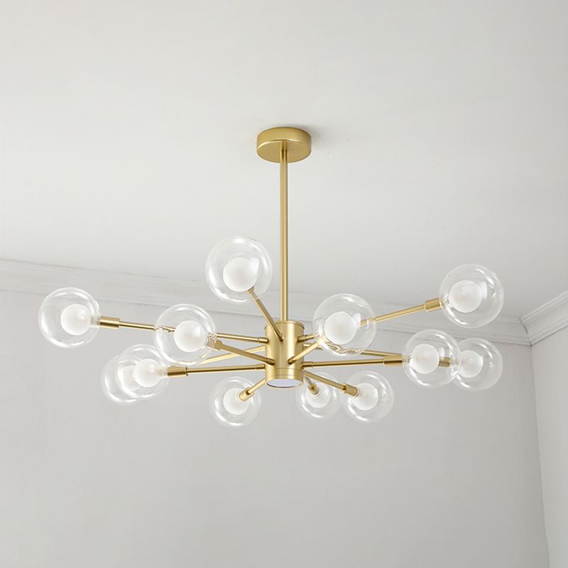 Nordic moderne en verre transparent des luminaires suspendus Spoutnik Chandelier pour le salon