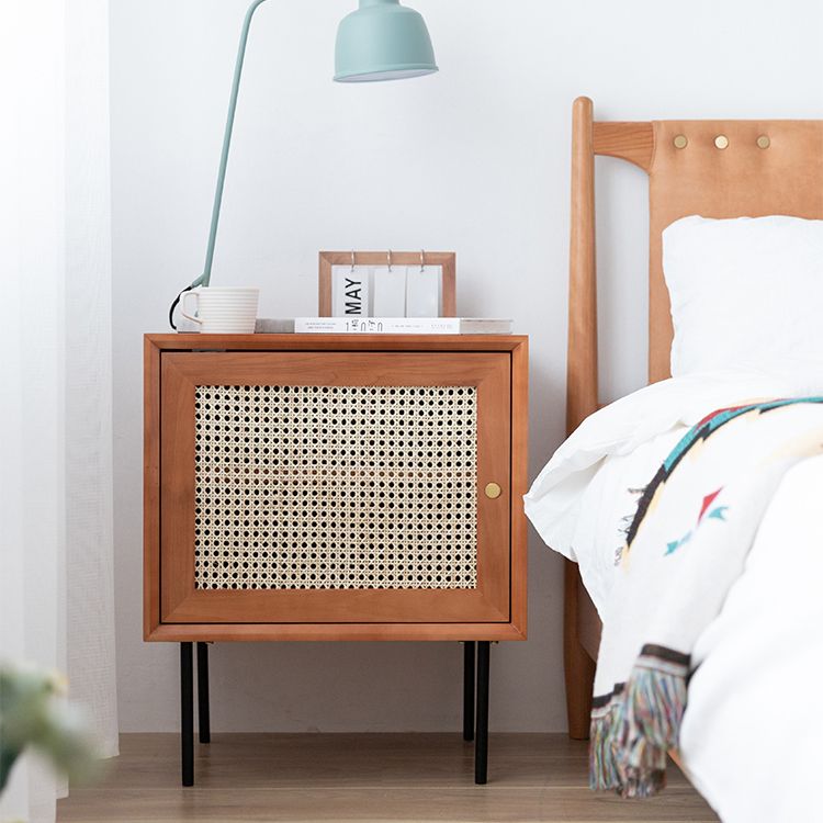 White/black/walnut/cherry Rattan with Storage Rack Nightstand