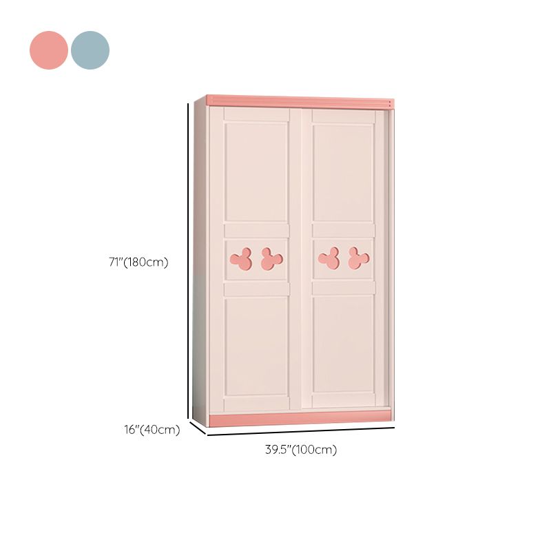 Manufactured Wood Wardrobe Cloth Rod Included Wardrobe Closet with 2-door