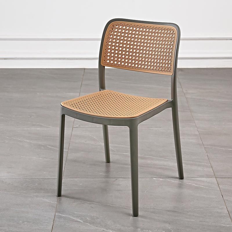 Modern Plastic Side Chair Open Back Dining Chair with 4 Legs