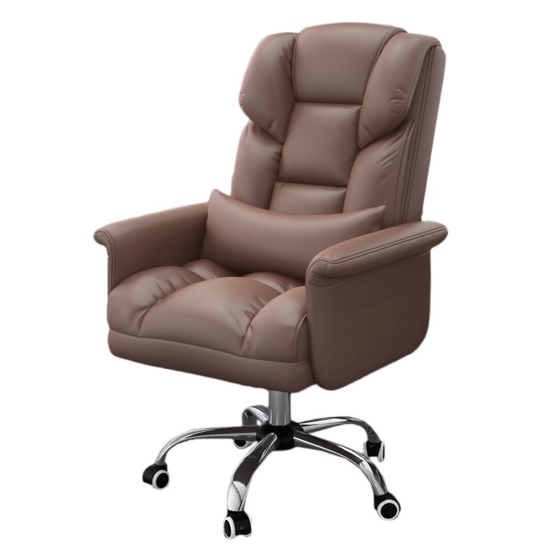 Chrome Metal Frame Modern Desk Chair with Padded Arms Executive Task Chair with High Back