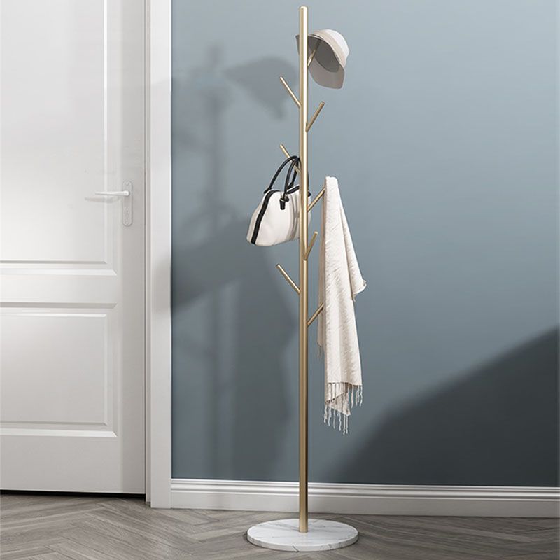 Modern Hall Stand Metal Free Standing with Hooks Entry Hall Tree