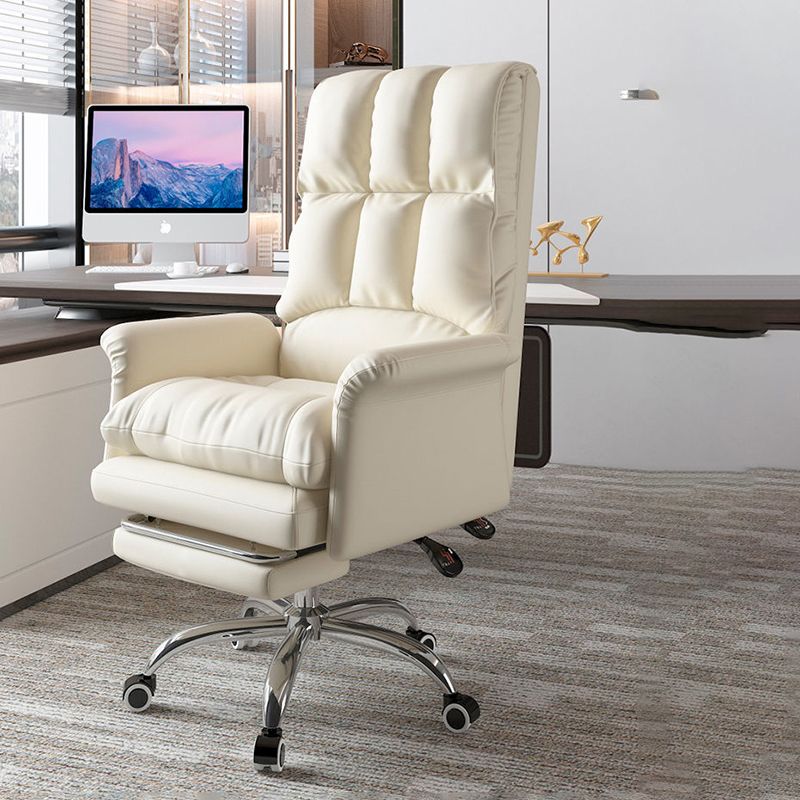 Executive Swivel Office Chair with Wheels Chrome Metal Frame Modern Ergonomic Task Chair