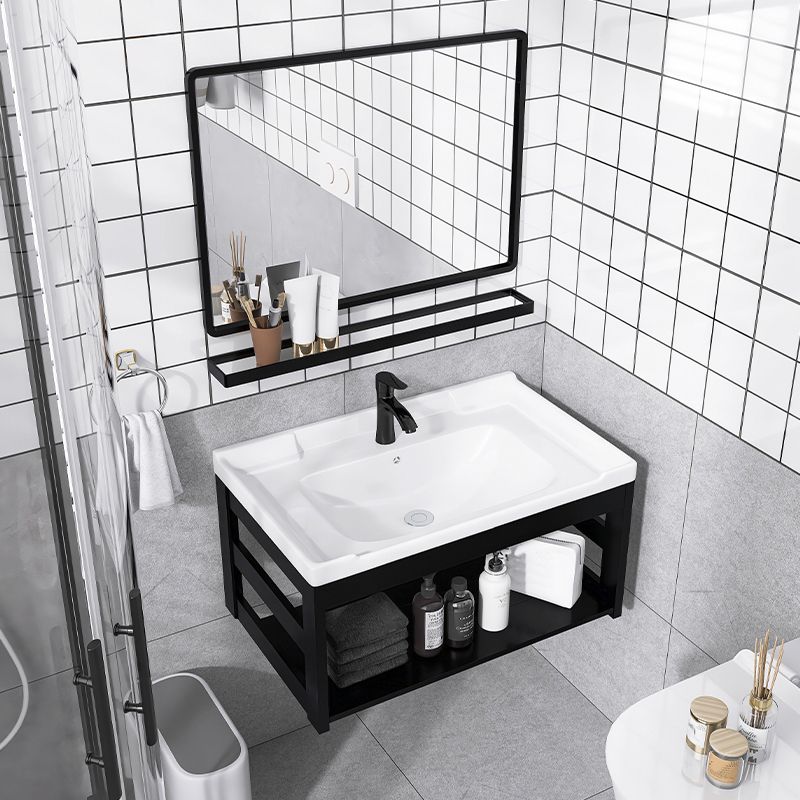 Contemporary Bathroom Sink Vanity Metal Wall-Mounted Bathroom Sink Vanity