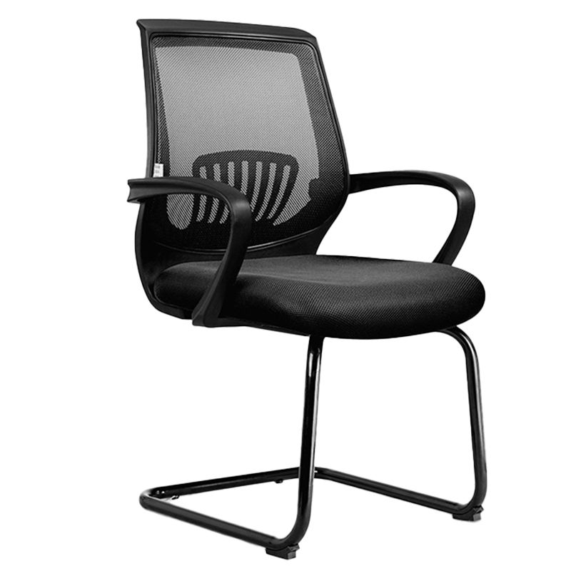 Mid-Back Office Chair Contemporary Ergonomic No Wheels Desk Chair