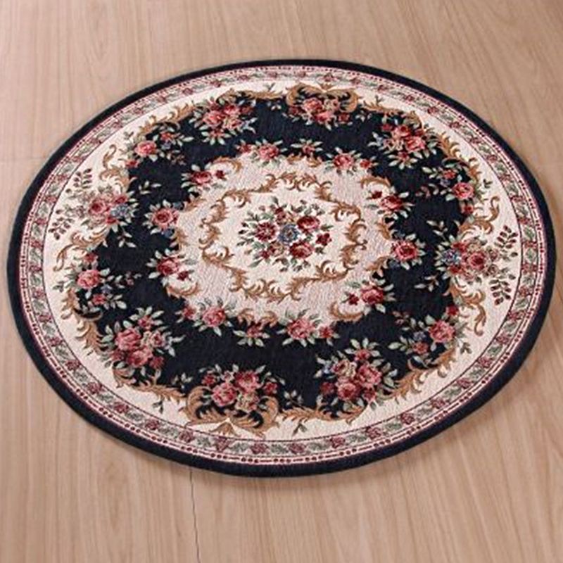 Tapis de chambre ancienne à motifs de fleurs multicolores en polypropylène antidérapant antidérapant