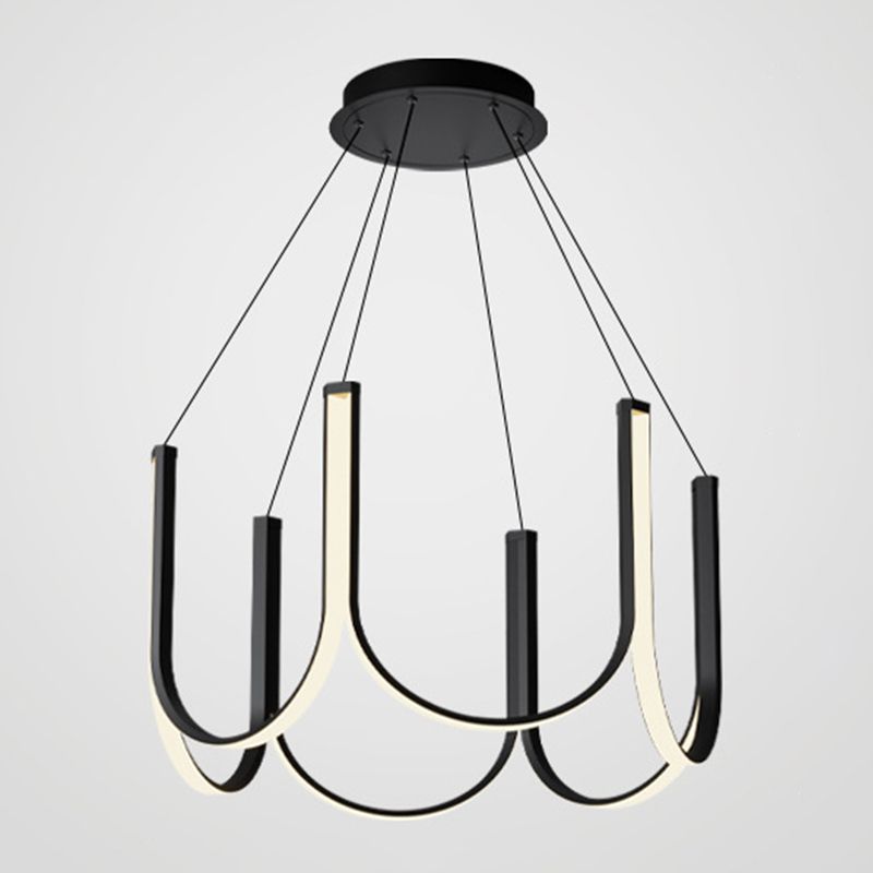 Modern Style Unique Chandelier Metal Multi Light Hanging Lamp for Living Room