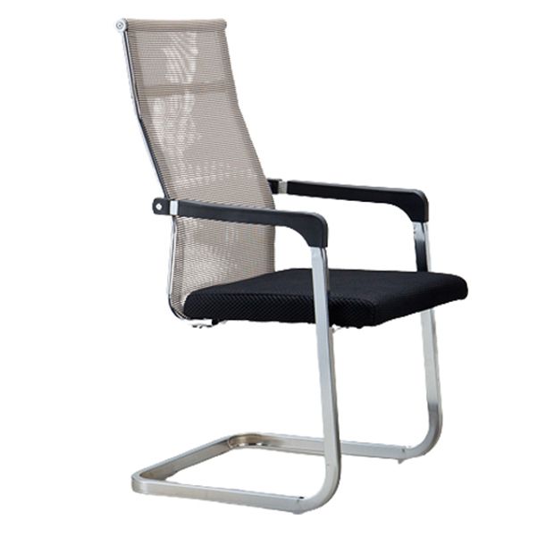 Contemporary Ergonomic Office Chair No Wheels Fixed Arms Task Chair