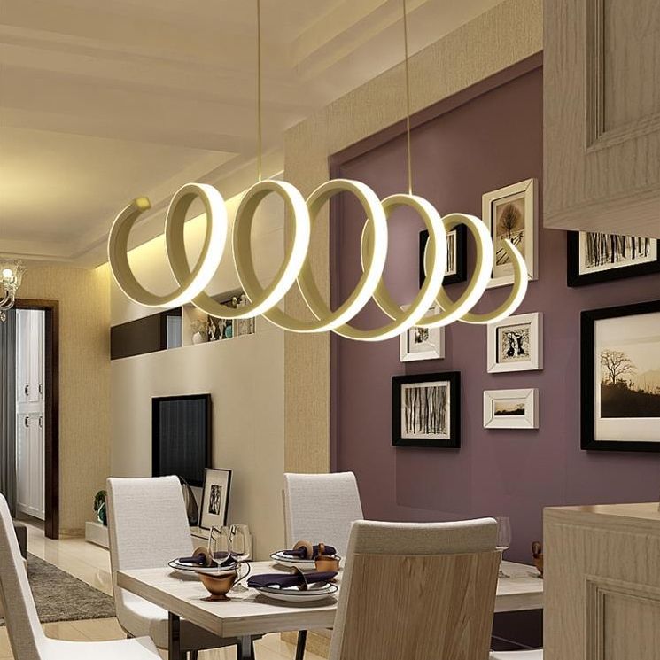 Modern Simplicity Twisting Pendant Chandelier Acrylic Hanging Light Fixture for Coffee Shop