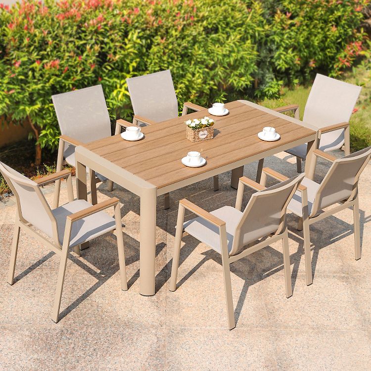 Modern Outdoor Aluminum Frame Dining Table Rectangle/Square Patio Table