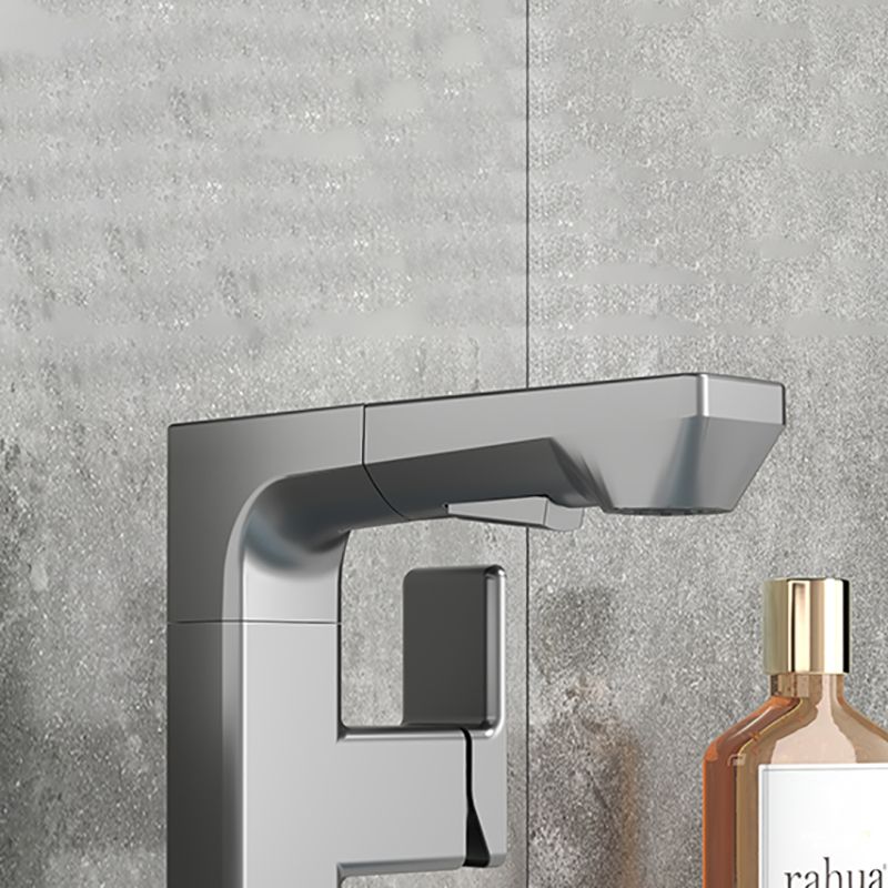 Modern Lever Handles Sink Faucet With Digital Display Square Brass Bathroom Sink Faucet