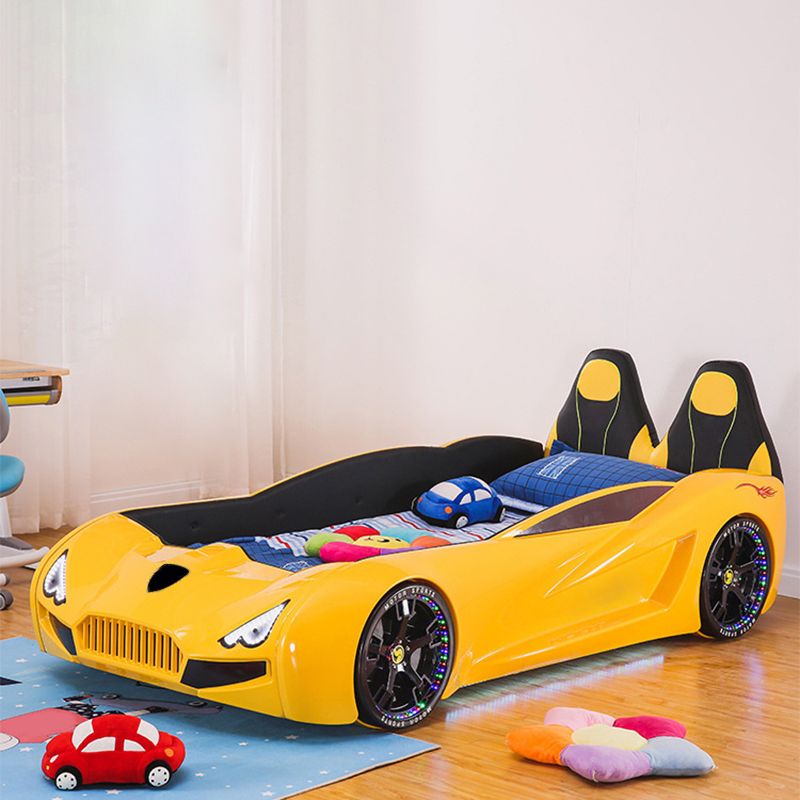 Race Car Platform Bed Contemporary Plastic and Wood Bed Frame