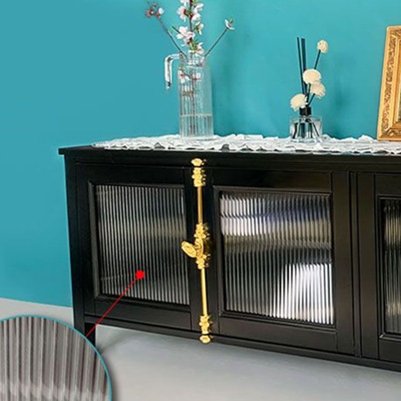 Industrial 4-Door TV Stand 21.65" H Metal TV Console in Black