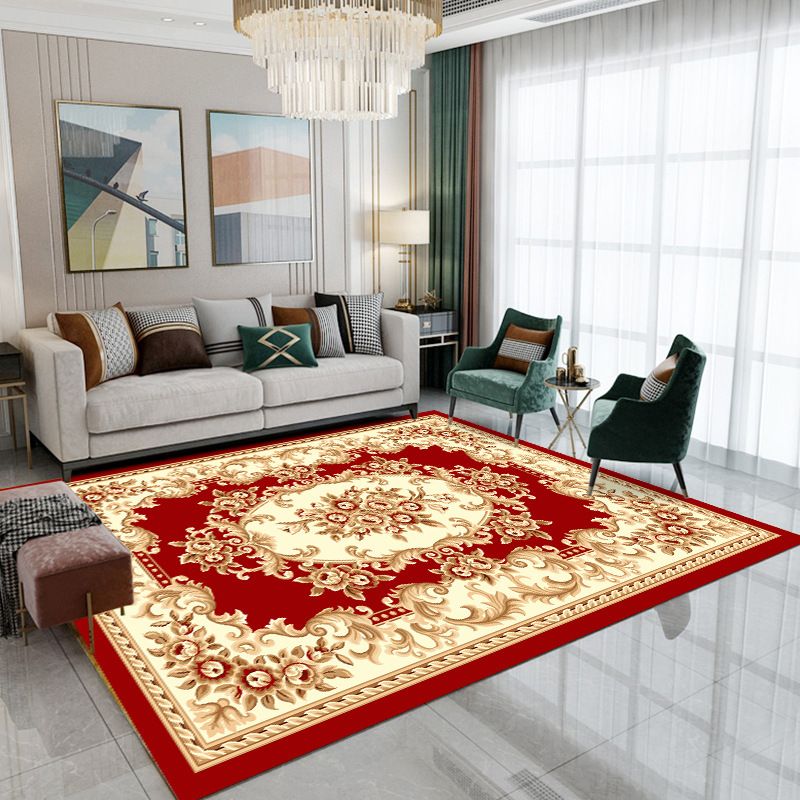 Classic Flower Print Rug Retro Gorgeous Area Carpet Non-Slip Backing Indoor Rug for Home Decor