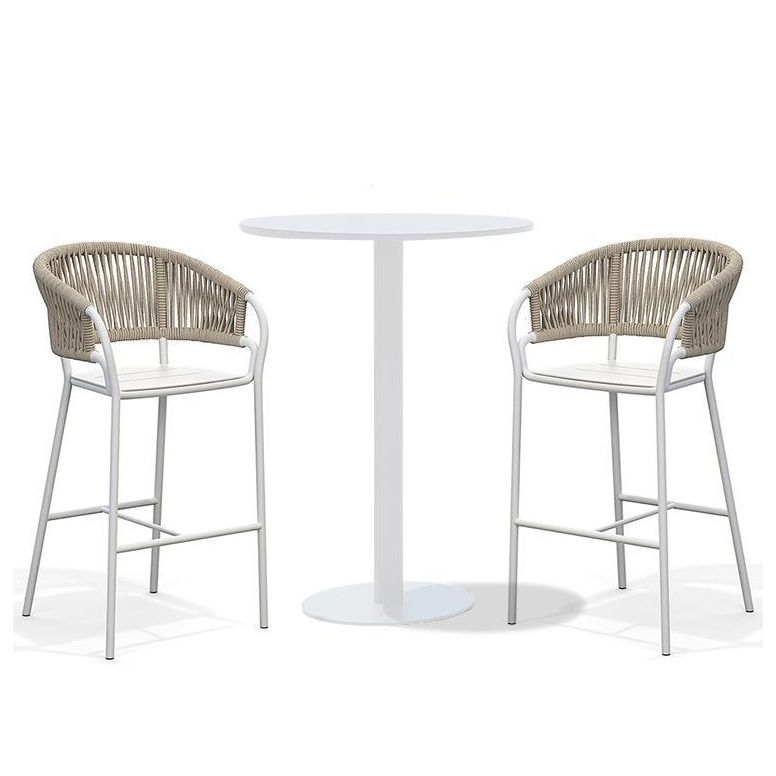 Industrial Round Bar Table Set 1/3 Pieces Metal Bar Table Set for Outdoor