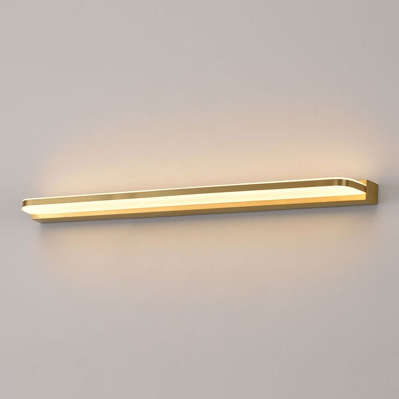 Estilo moderno de forma lineal iluminación de pared metal 1 apliques de luz para baño