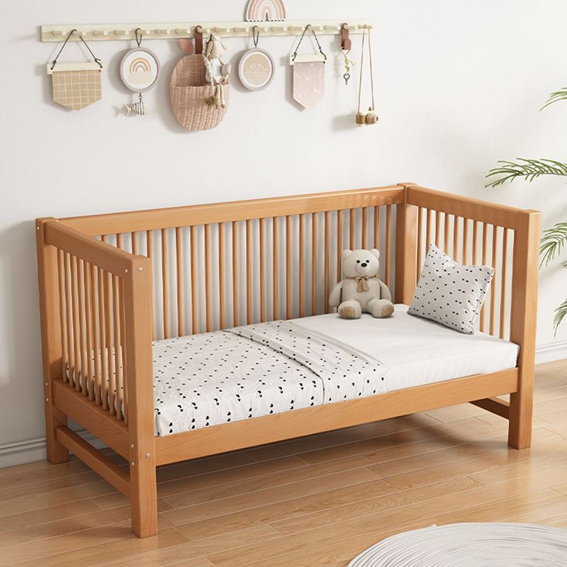 Solid Wood Nursery Bed 39.4" High Natural Convertible Baby Crib