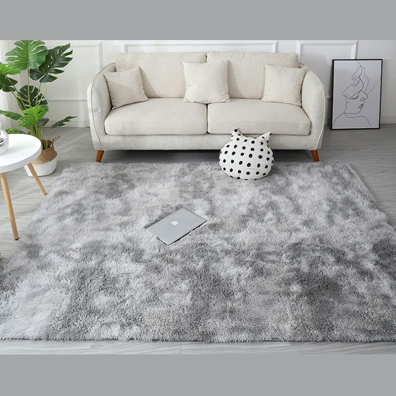 Minimalist Carpet Tie Dye Print Modern Polyester Carpet Non-Slip Backing Shag Rug for Living Room