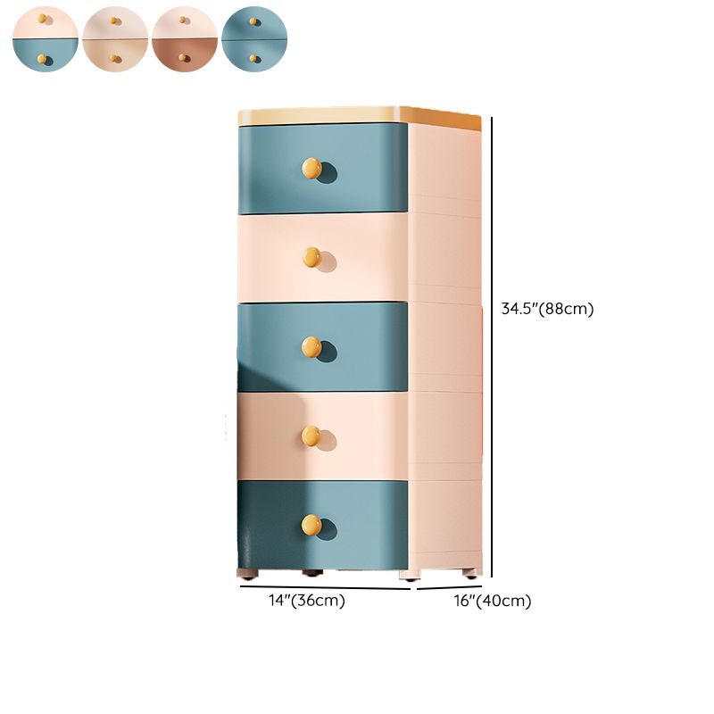 Vertical Plastic Nursery Dresser Northern European Kids Nightstand for Room