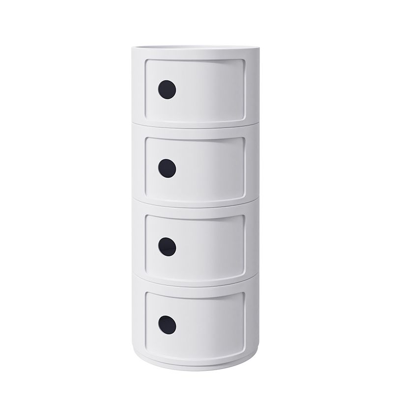 Modern Plastic Bed Cabinet Round Left Side Door Bed Nightstand