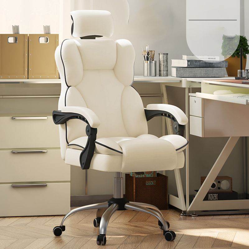 Contemporary Padded Arms Office Chair Height-adjustable High Back Desk Chair