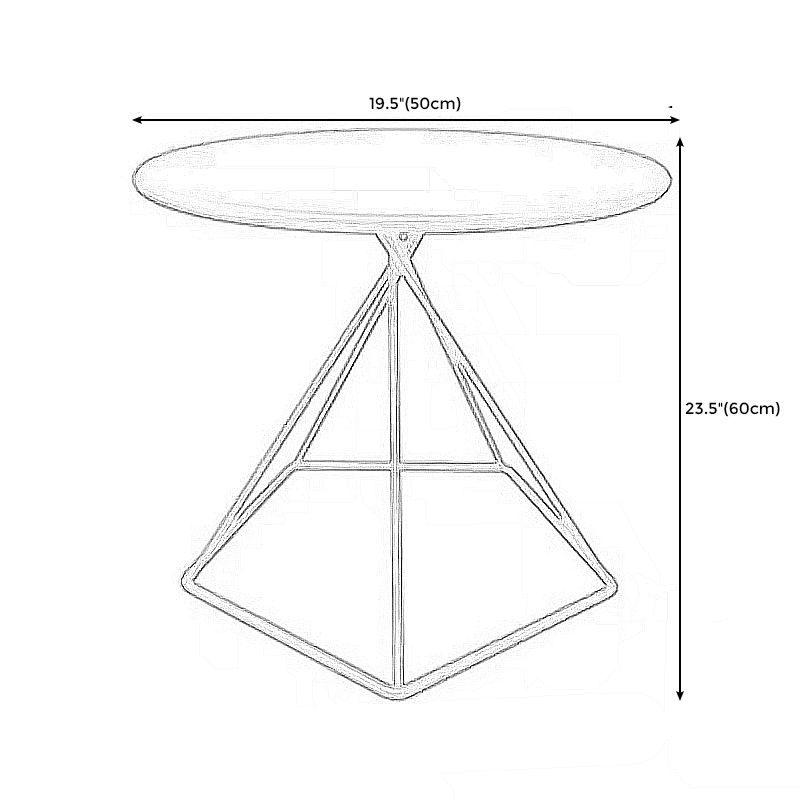 Metal Frame End Table Solid Color Round Side End Table for Living Room