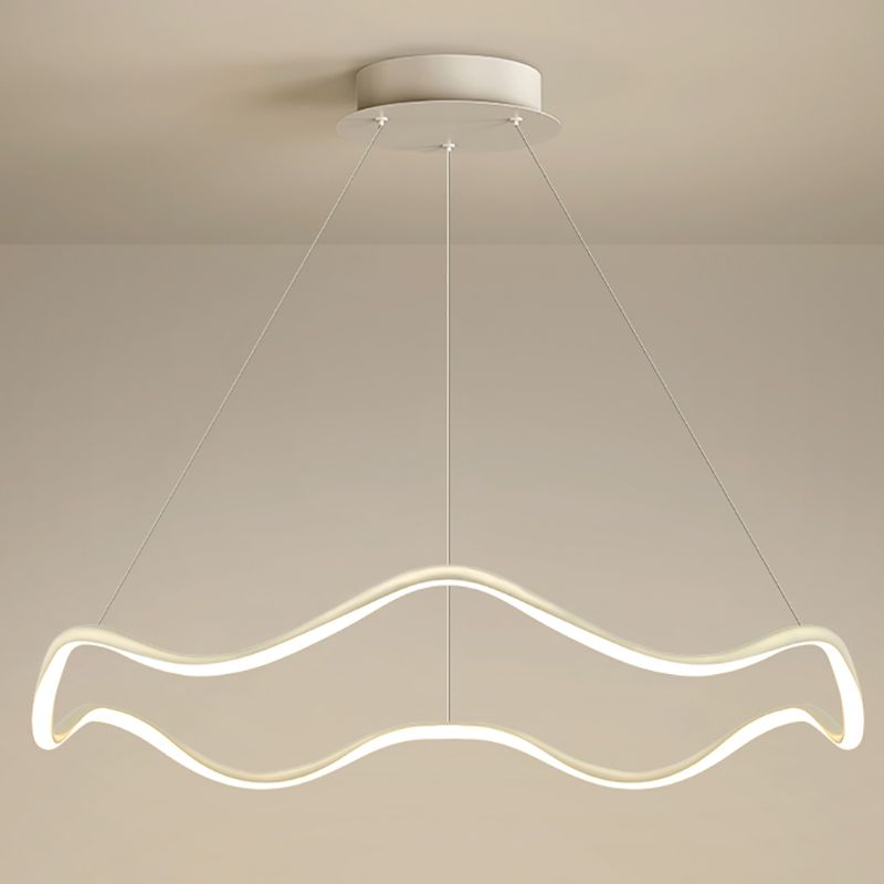 Simple Chandelier LED Hanging Pendant Light Fixture with Silica Gel Shade for Living Room