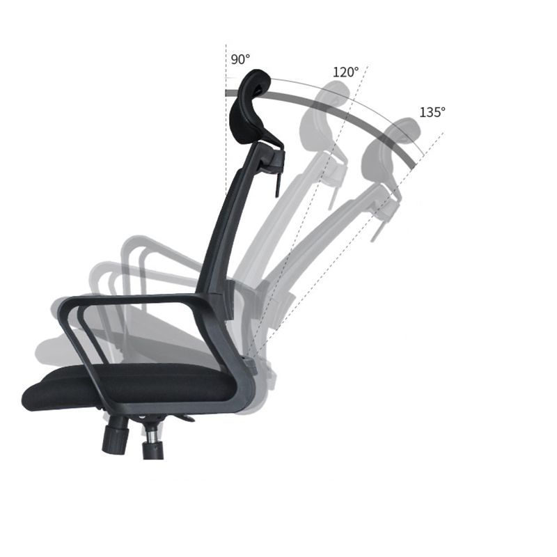 Modern Fixed Arms Office Chair Nylon Black High Back Home Office Chair