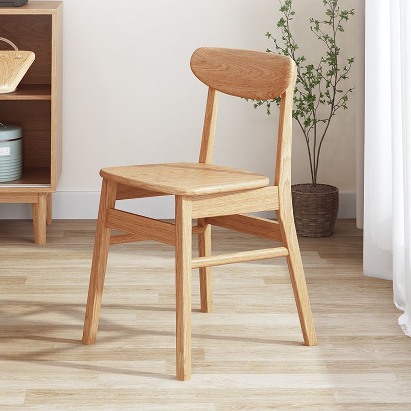 Minimalist Wood Dining Side Chairs Open Back Side Chairs for Home