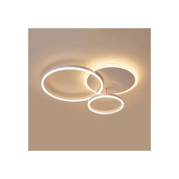 Acrylic Halo-Like Ring Flush Ceiling Light Simple LED 2/3/5 Lights White Flush Mount Ceiling Light Fixture in Warm/White Light