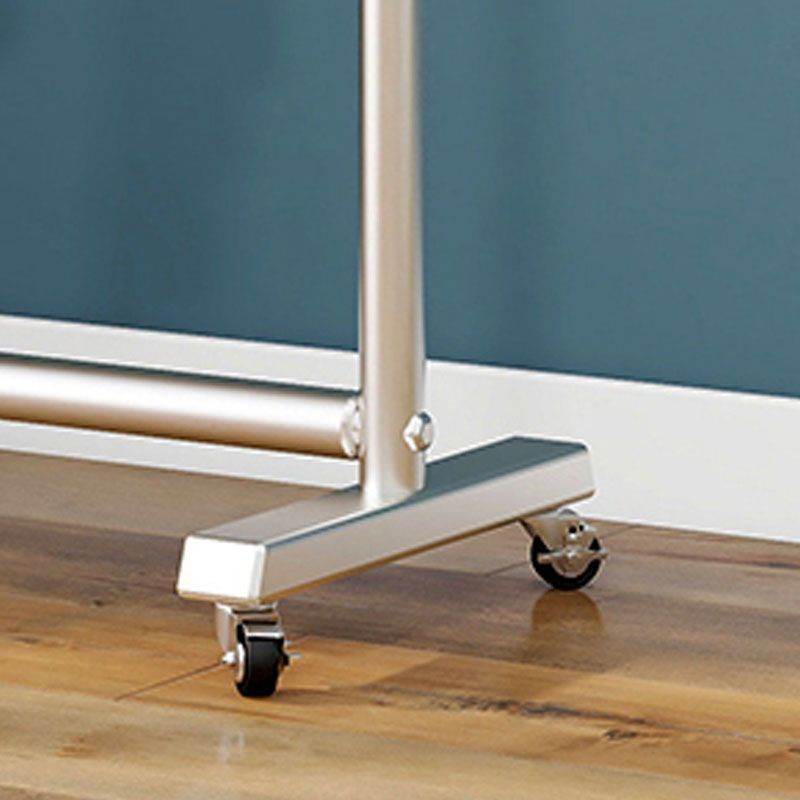 Modern Hall Stand Metal Hanging Rail and 4 Hooks Coat Rack with Castors