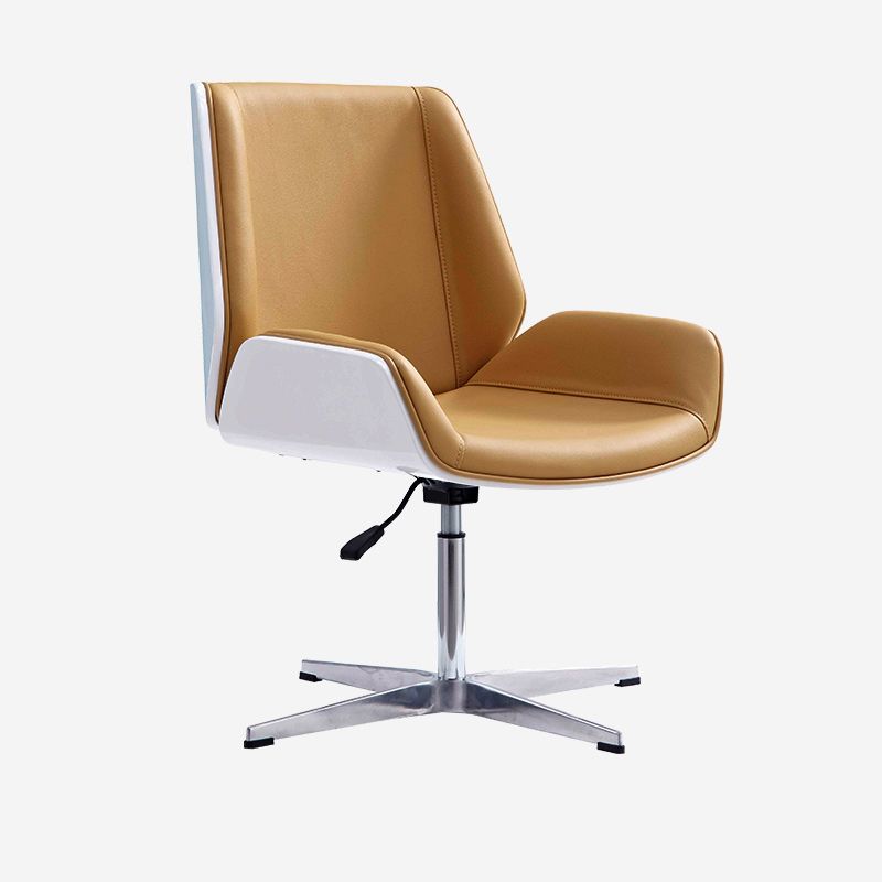 Contemporary Office Chair Faux Leather Task Mid Back Chair with Wheels