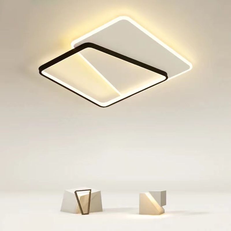 Geometric Shape Flush Mount Modern Style Acrylic 1 Light Flush Light in White