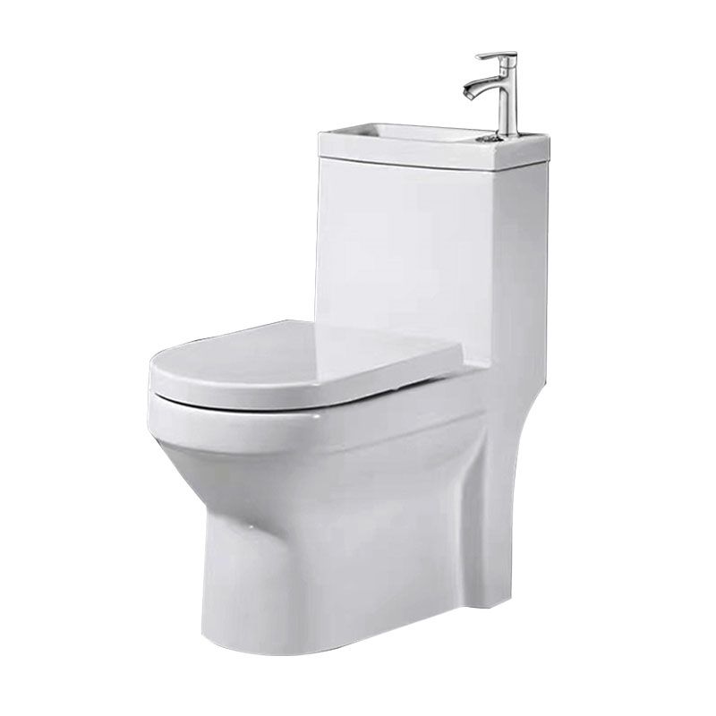 Modern Porcelain Toilet Floor Mount Siphon Jet One-Piece Toilet Flush Toilet