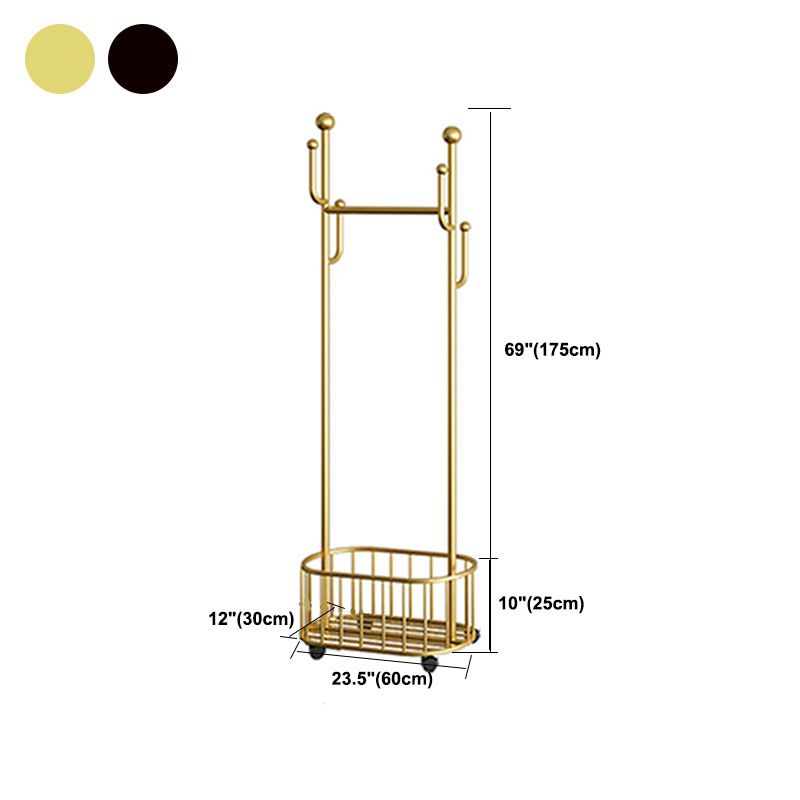 Modern Metal Entry Hall Tree Storage Bench Hooks Free Standing Coat Hanger