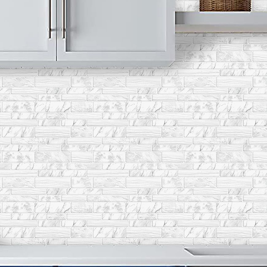 Square Peel & Stick Tile Stone Composite Subway Tile for Backsplash Wall