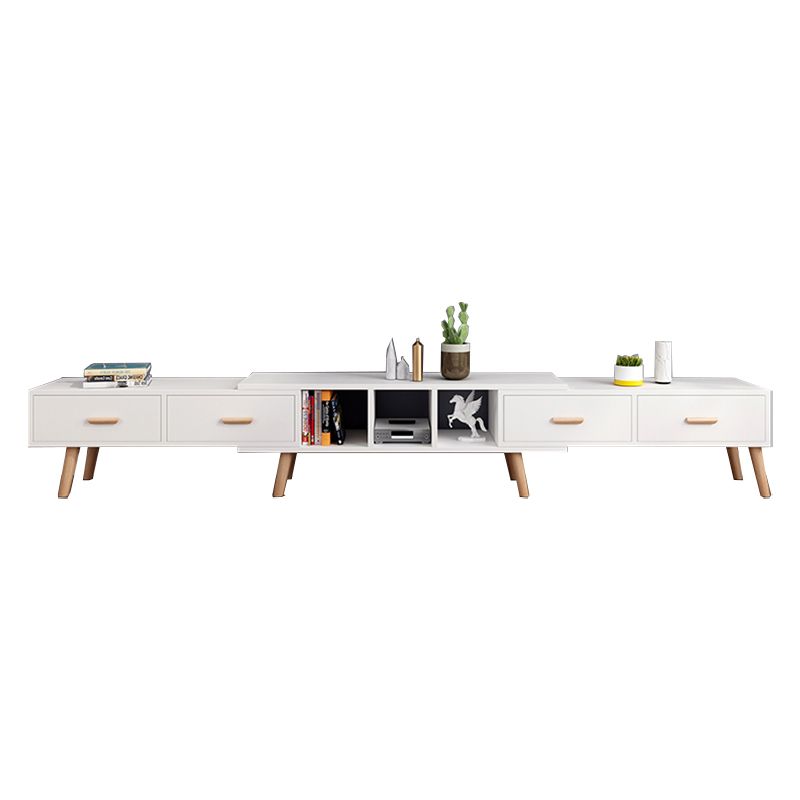 12" - Wide Wood TV Stand , Sliding Nordic TV Console with 2 / 3 / 4 Drawers