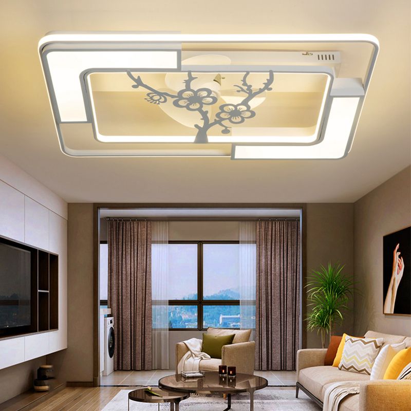 Lampe à fans de plafond géométrique blanc