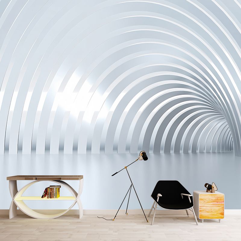 Nordic Modern Wall Art Pastel Color 3D Outstretched Tunnel Big Mural for Coffee Shop and Dress Room