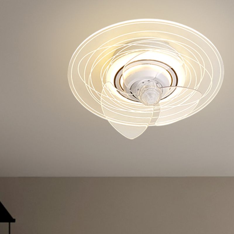 Metal Round Ceiling Pendant Modern Style 1 Light LED Fan Light for Living Room