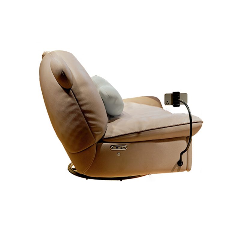 Contemporary Genuine Leather Club Chair Recliner Massage Home Theater Recliner