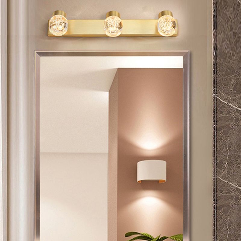 Contemporary 3-Light Wall Sconce Metal Bronze Wall Mounted Light for Bathroom