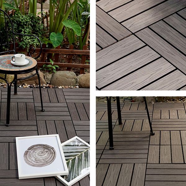 Outdoor Patio Flooring Tiles Embossed Composite Snap Fit Decking Tiles