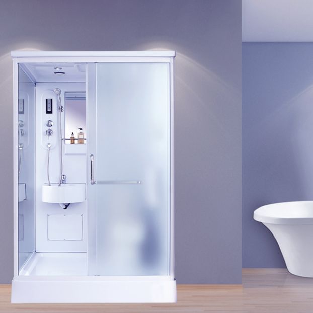 Modern Frosted Shower Stall Rectangle Tempered Shower Stall for Bathroom