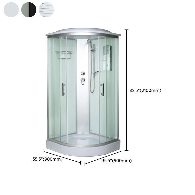 Rounded Shower Stall Double Sliding Shower Stall with Rain Shower