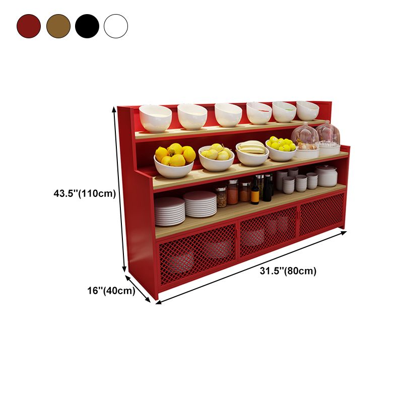 Modern 2 Cabinets Buffet Table Metal and Wood Credenza for Dining Room